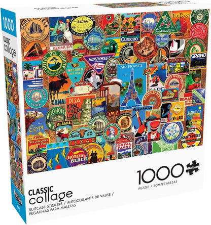 Buffalo Games Lewis T Johnson, Suitcase Stickers, 1000 Piece Jigsaw Puzzle