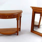 Melody Jane Dolls Houses' Dollhouse Half Moon Walnut Wood Demi Table & Mirror Miniature Hall Furniture
