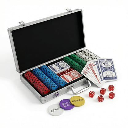 LOYCHIP 300 Piece Blank Poker Chip Set 11.5g Iron Core Texas Holdem Case