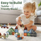 iPlay, iLearn Kids Magnetic Blocks, 62 PCS Magnet Stacking Block Building Toy, Toddler STEM Learning Montessori Sensory Toy, Preschool Classroom