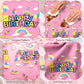 Fufuddz 3 pcs Rachell English Teacher Birthday Tablecloth, Cartoon Teacher Plastic Tablecloths, 54inch x 108inch Party Tablecovers for Fans Girls Boys