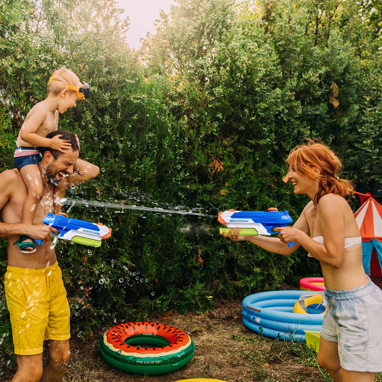 Water Guns for Kids - Summer Soaker Squirt Guns, 400CC/40ft for 3 Years Old and up Boys Girls Adults - 2 Pack Outdoor Toy for Swimming Pool Yard Lawn