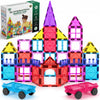 SS INTERNATIONAL Magnetic Tiles Construction Set for Kids 100 PCS with 2 Cars | STEM Learning & Preschool Educational Toy | Creative Magnetic Building