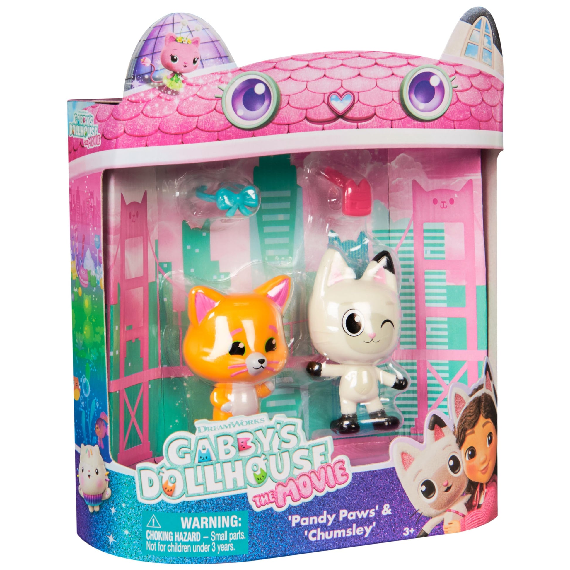 Gabby's Dollhouse: The Movie - Panda Paw & Leopold Figure Set with 2 Accessories for Ages 3+