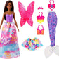 Barbie Dreamtopia Dress Up Doll Gift Set, Approx. 12-inch, Brunette with 3 Fashions
