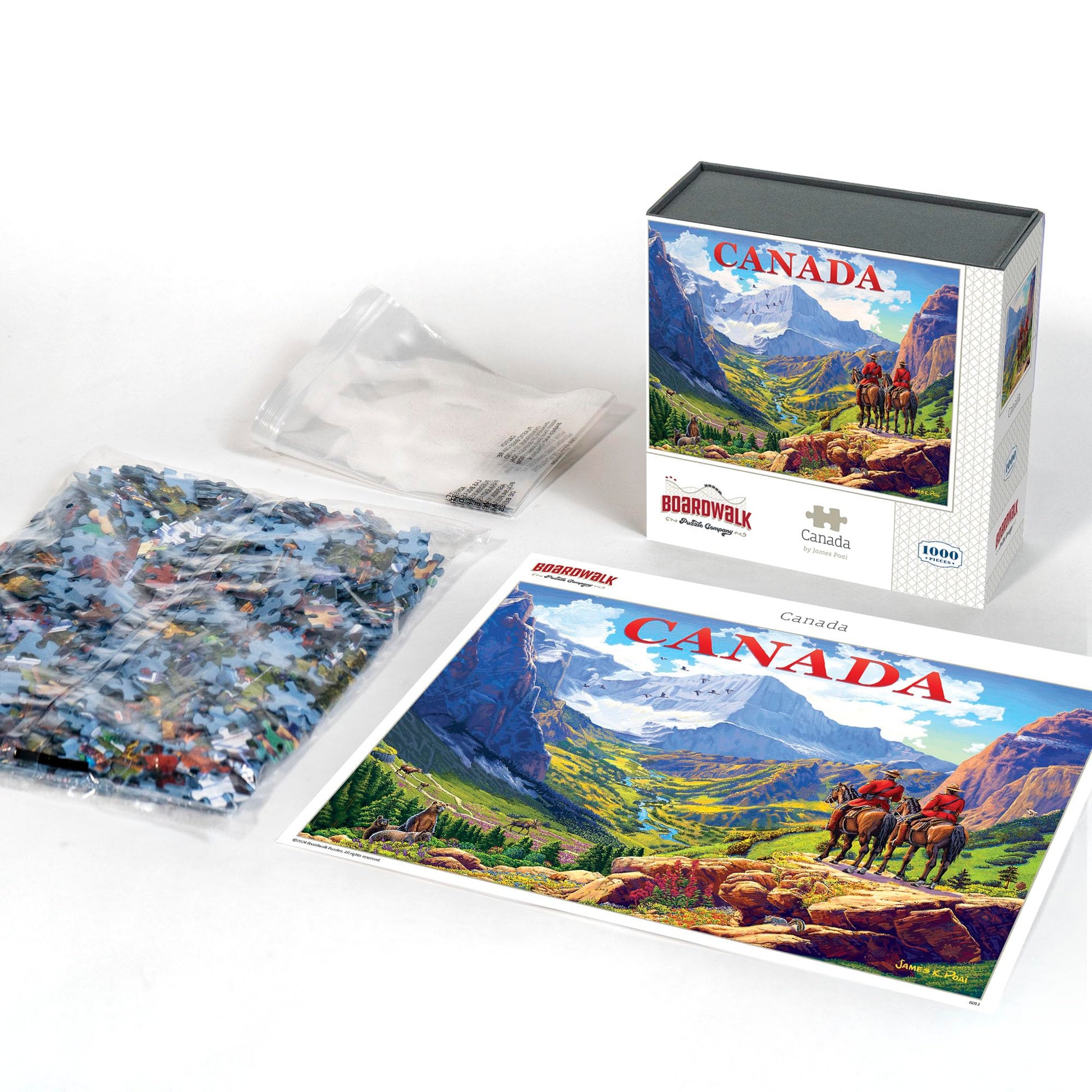 Boardwalk Canada 1000 Piece Jigsaw Puzzle Scenic Mountain Wildlife Puzzles with Premium Box, Gift for Adults and Family 19"x26"