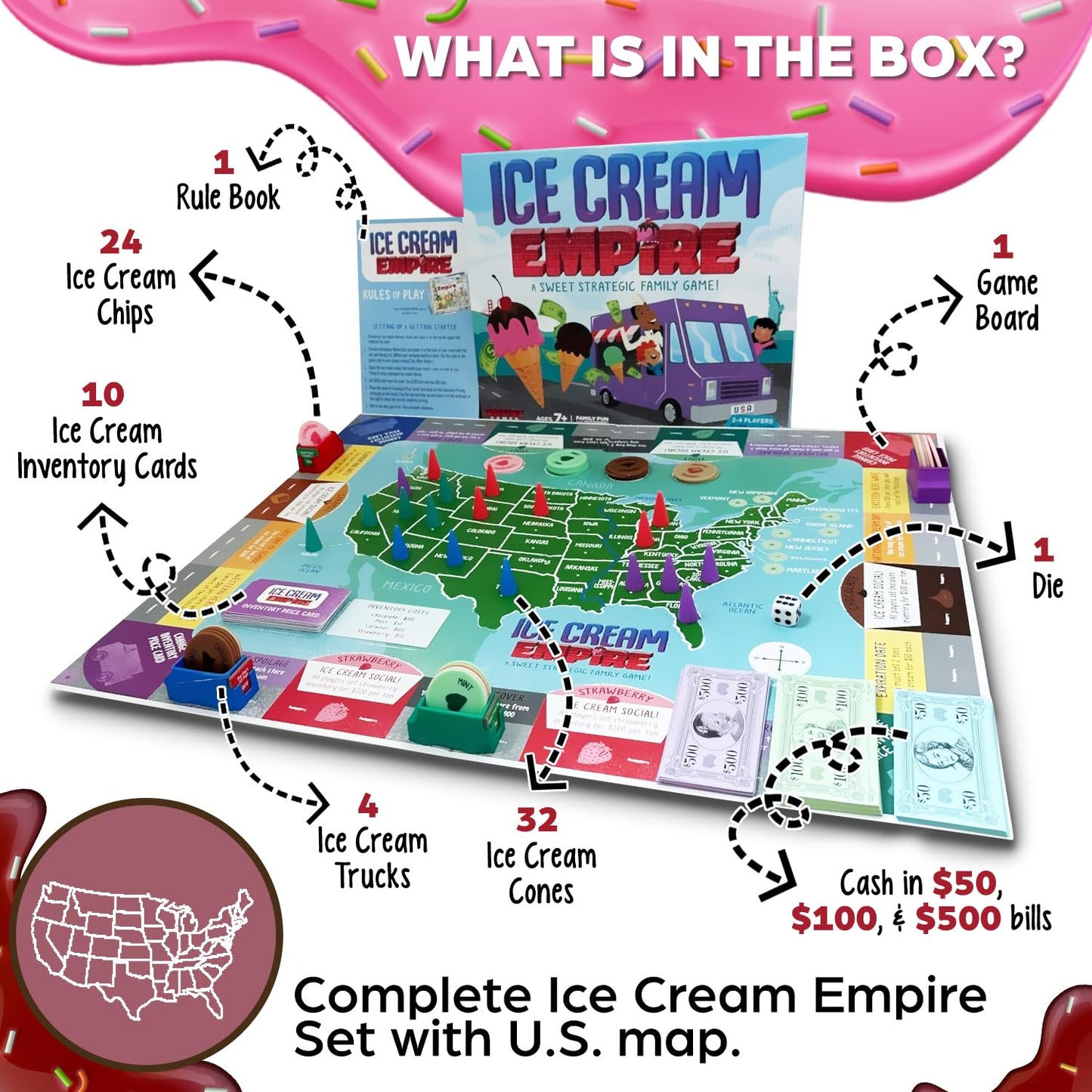 Ice Cream Empire by Empire Games -Strategic Family Game for Adults, Teens & Kids Ages 7+, Build Your Ice Cream Business Board Games for Adults & Kids