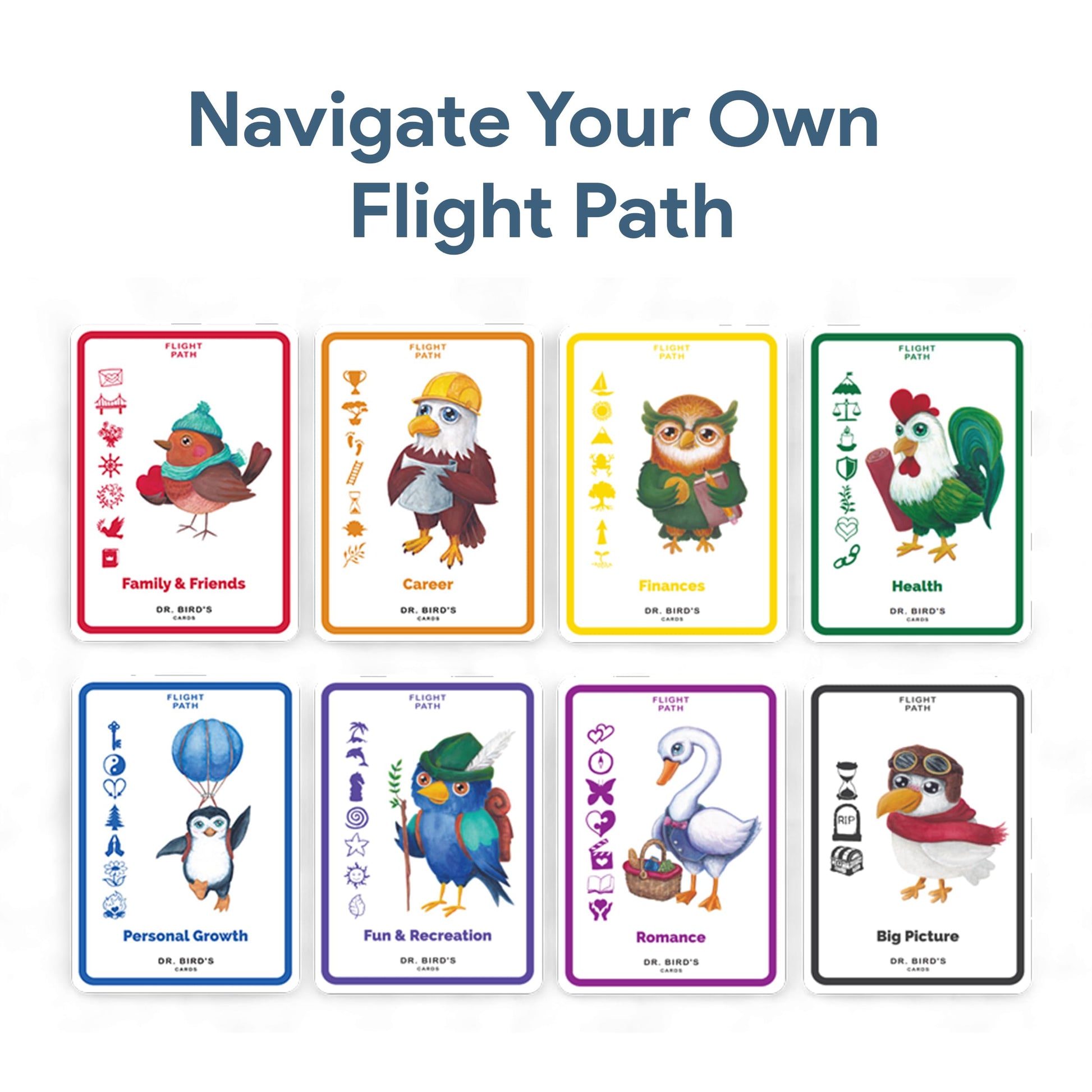 Dr. Bird's Cards - Flight Path: Authentic Relating Deck | Your Self-Help Companion for Growth, Mindfulness & Self-Love | Great for Journaling