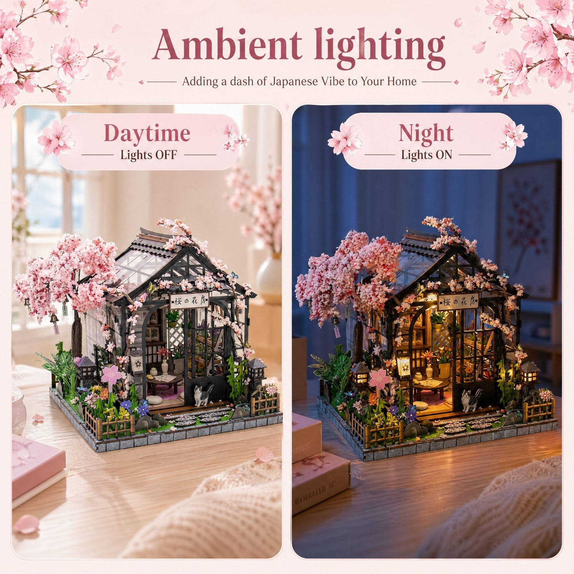 DIY Miniature House Kit, DIY Book Nook with LED Light | 3D Puzzles for Adults and Teens, Building Kits for Bookshelf Decor, Creative Gift for Craft