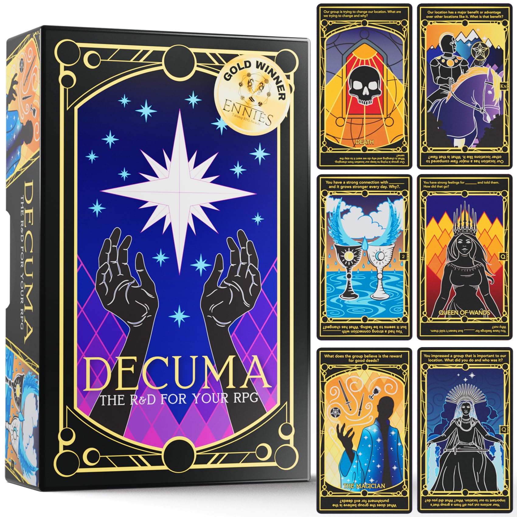 Decuma: the R&D for your RPG, a World Building Card Game for a DnD Campaign or TTRPG Adventure in any Tabletop Roleplaying System and a RPG Story