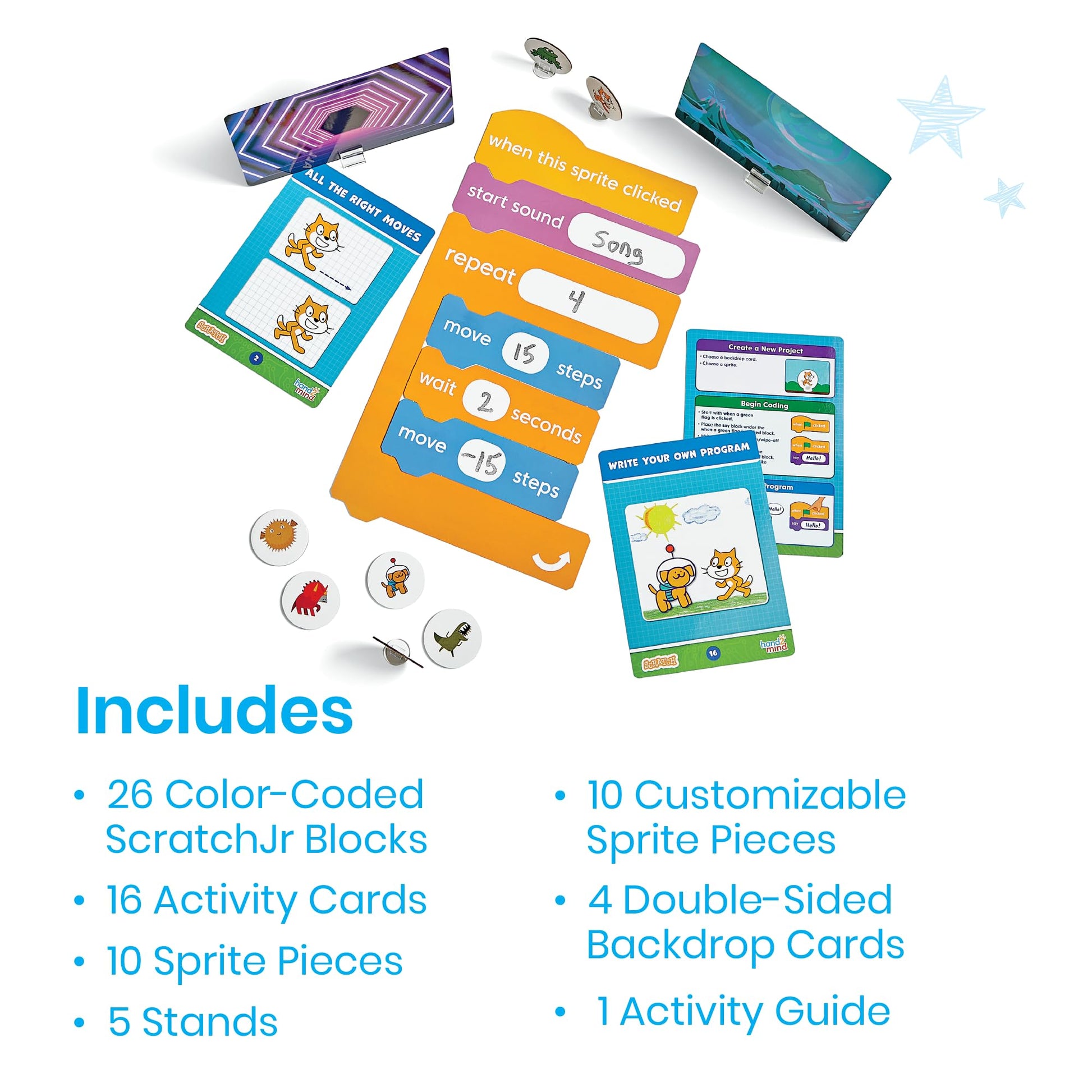hand2mind Scratch Block-Based Coding, Student Activity, Learn to Code, Computer Science, Programming, STEM, Classroom, Ages 8-12, Teacher Supplies