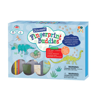 Buddy & Barney Dinosaur Fingerprint Friends Craft Set. Rubber Stamps & Ink Pads Arts kit for Kids.