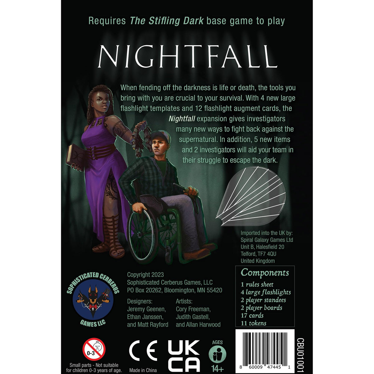 Sophisticated Cerberus Games: The Stifling Dark Nightfall Expansion - Horror Strategy Board Game, New Content, Requires Base Game, Age 14+, 2-5 Player