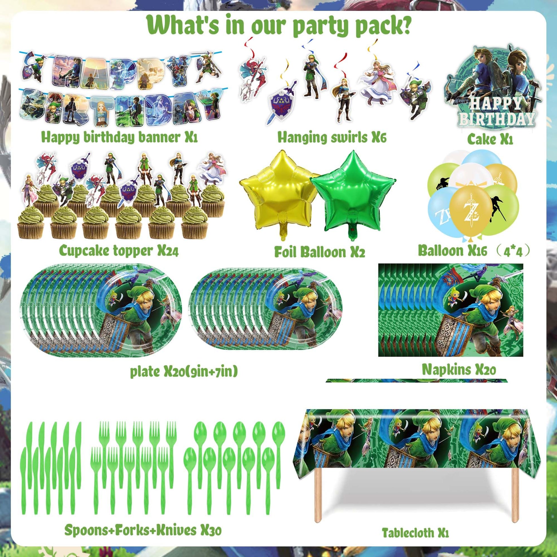 Green Birthday Party Decorations, Legend Party Supplies