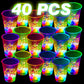 mishunyus 24 Pack Glow Birthday Squad Cups 16oz - Reusable Light Up Party Cups for Adult Birthdays 21st, 30th, 40th, 50th, 60th Theme Decorations