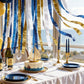 NICROLANDEE Navy Blue Party Decorations - 6 Rolls Navy Blue Gold Ivory Crepe Paper Streamers Tassels Paper for Graduation Party Bridal Shower Wedding