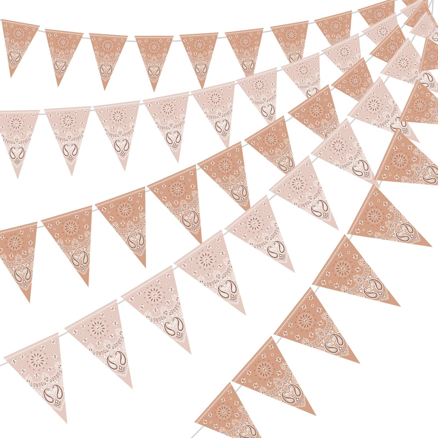 5 Pack Western Cowboy Party Decorations Bandana Pennant Banner Rodeo Party Decorations Banner Wild West Party Decor for Western Cowboy Themed Yee Haw