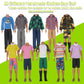 ZTWEDEN 32Pcs Doll Clothes and Accessories for 12 Inch Boy Dolls Include 20 Different Wear Clothes Shirt Jeans Beach Shorts 4 Pairs of Shoes, Glasses