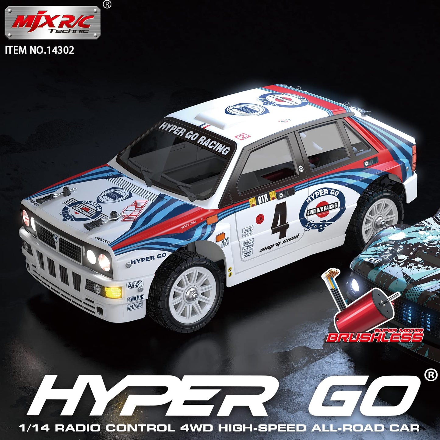 TesPower Mjx Hyper go Brushless Rc Cars 14302, 4wd Rc Car All-Road RC Drift Car,1/14 High Speed Electric Rc Cars Drift for Adults
