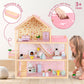 Pillowhale Wooden Dollhouse for Girls 3-Story Open Layout Playhouse with Furniture Accessories Pretend Play Role-Playing Toy Birthday Gift for Kids