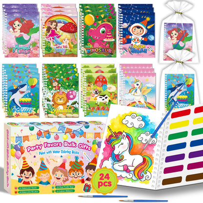 Kalysky 24Set Water Coloring Books Party Favors for Kids Ages 4-8 8-12