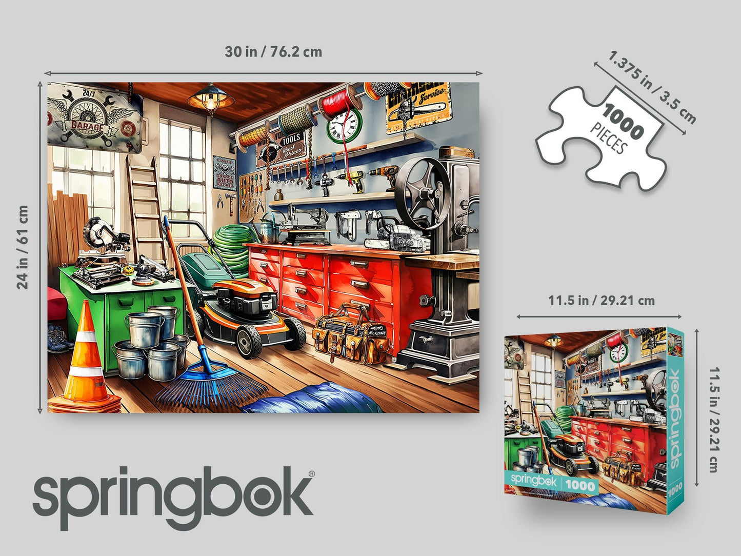 Springbok Tool Man's Garage 1000 Piece Jigsaw Puzzle for Adults