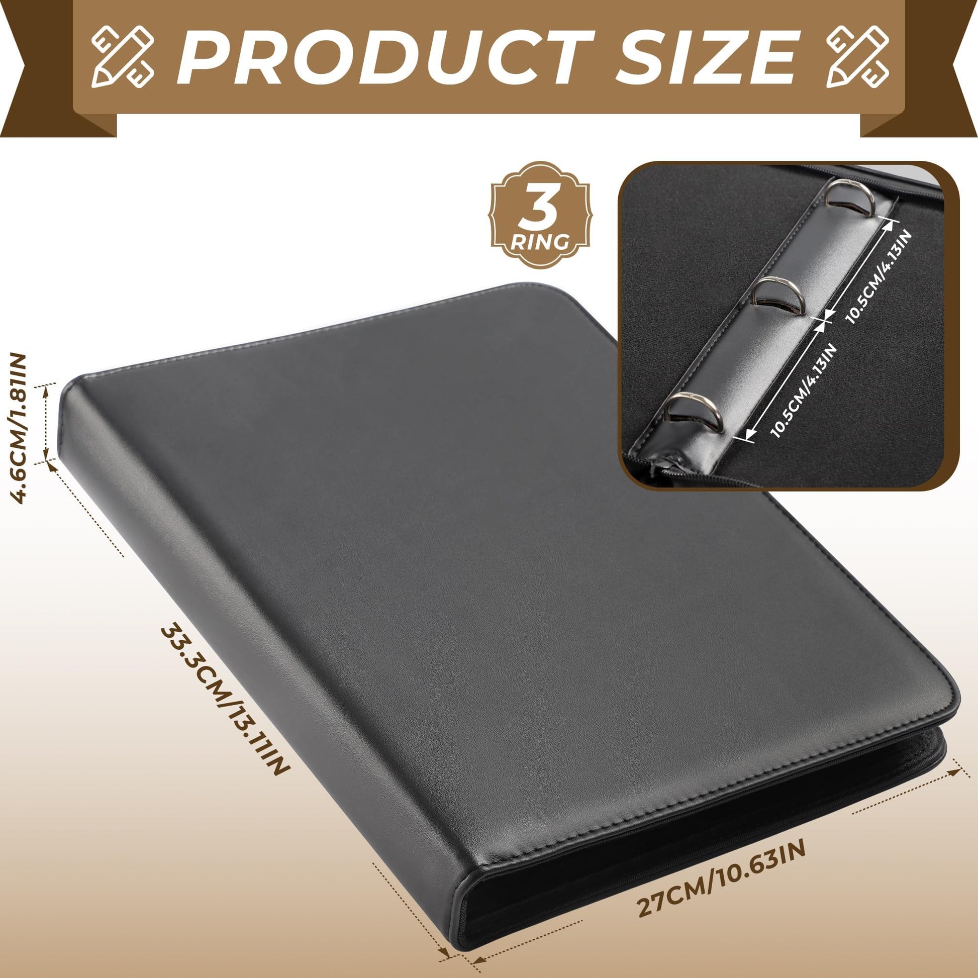 Uncle Paul Money Book - Leather Zipper Binder with Currency Pages Set Binders with 40 Sheets-240 Pockets Double-Sided Inserts Collecting Sleeves for