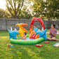 H2OGO! Jurassic Splash Inflatable Water Play Center, 7'11" x 55" x 54" Kids Outdoor Activity Center with Water Archway Slide, Games, & Splash Pool