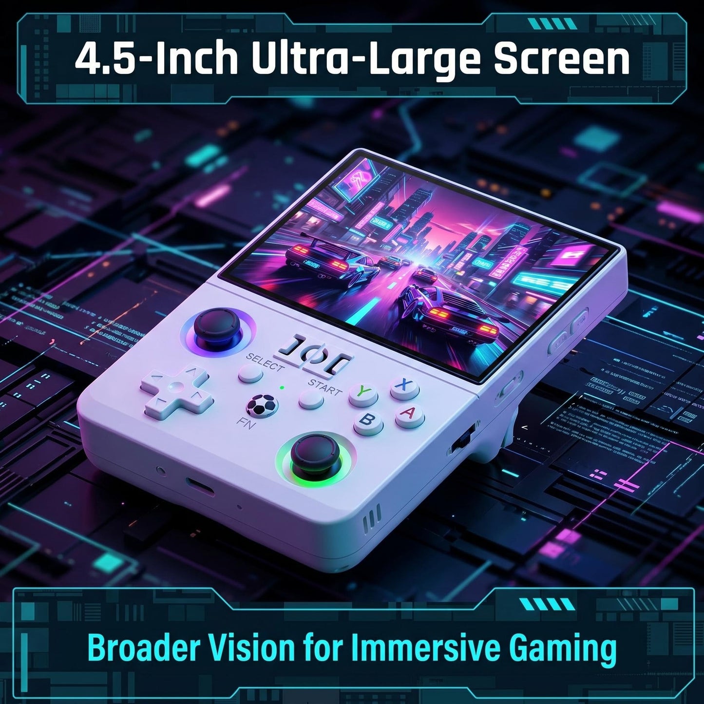 Newest R36MAX II 4.5" Retro Handheld Game Console, 128GB Portable Device(White)