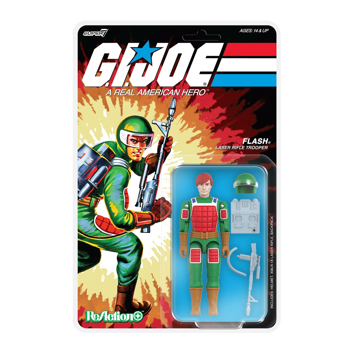 Super7 Reaction+ G.I. Joe Flash (Comic) - 4" G.I. Joe Action Figure with Accessories - Classic Cartoon Collectibles and Retro Toys