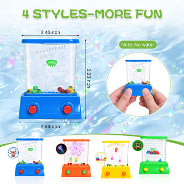 WARTTOY 4 Pieces Handheld Water Games -Beach Water Table Water Ring Small Toys- Mini Arcade Retro Pastime Game - Fun Games for Teenagers - Need to add