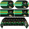 Green Birthday Decorations for Men Boys,Green and Black Party Tableware Set Include Birthday Plates Napkins and Tablecloth,for Mens Boy Bday Party