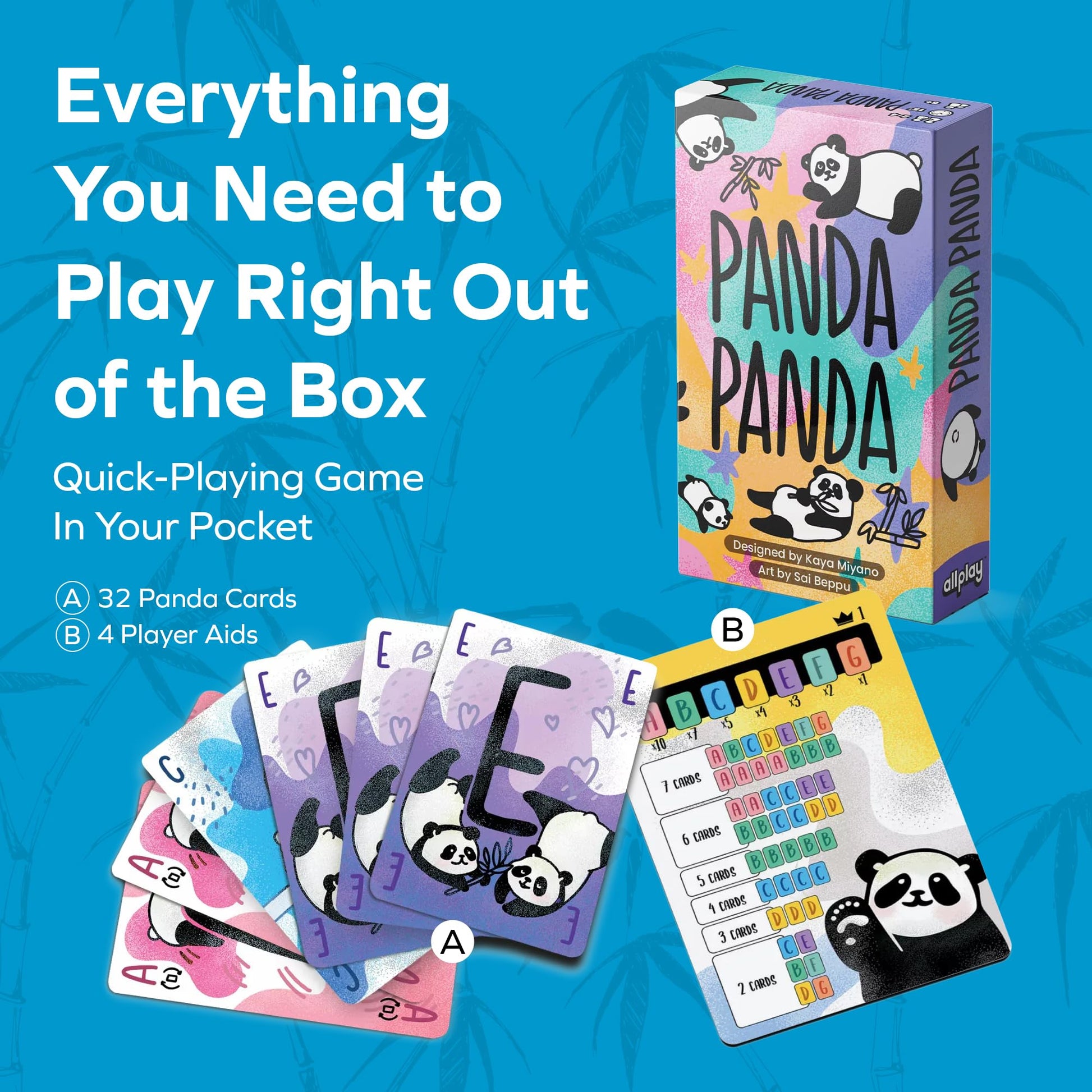 Allplay Panda Panda Board Game - Tiny Box Card Game for Adults and Families - Hand Management - Fits in Your Pocket! - 15 Minutes - 2 to 4 Players