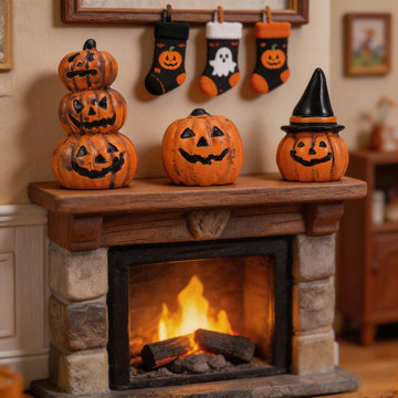 SENTOP 3pcs Miniature Figurines, Fairy Garden Decorations, Halloween Pumpkins & Party Favors