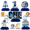 12Pcs First Trip Around The Sun One Letter Table Party Supplies Outer Space 1st Birthday Honeycomb Centerpiece Party Decoration Planets Solar System