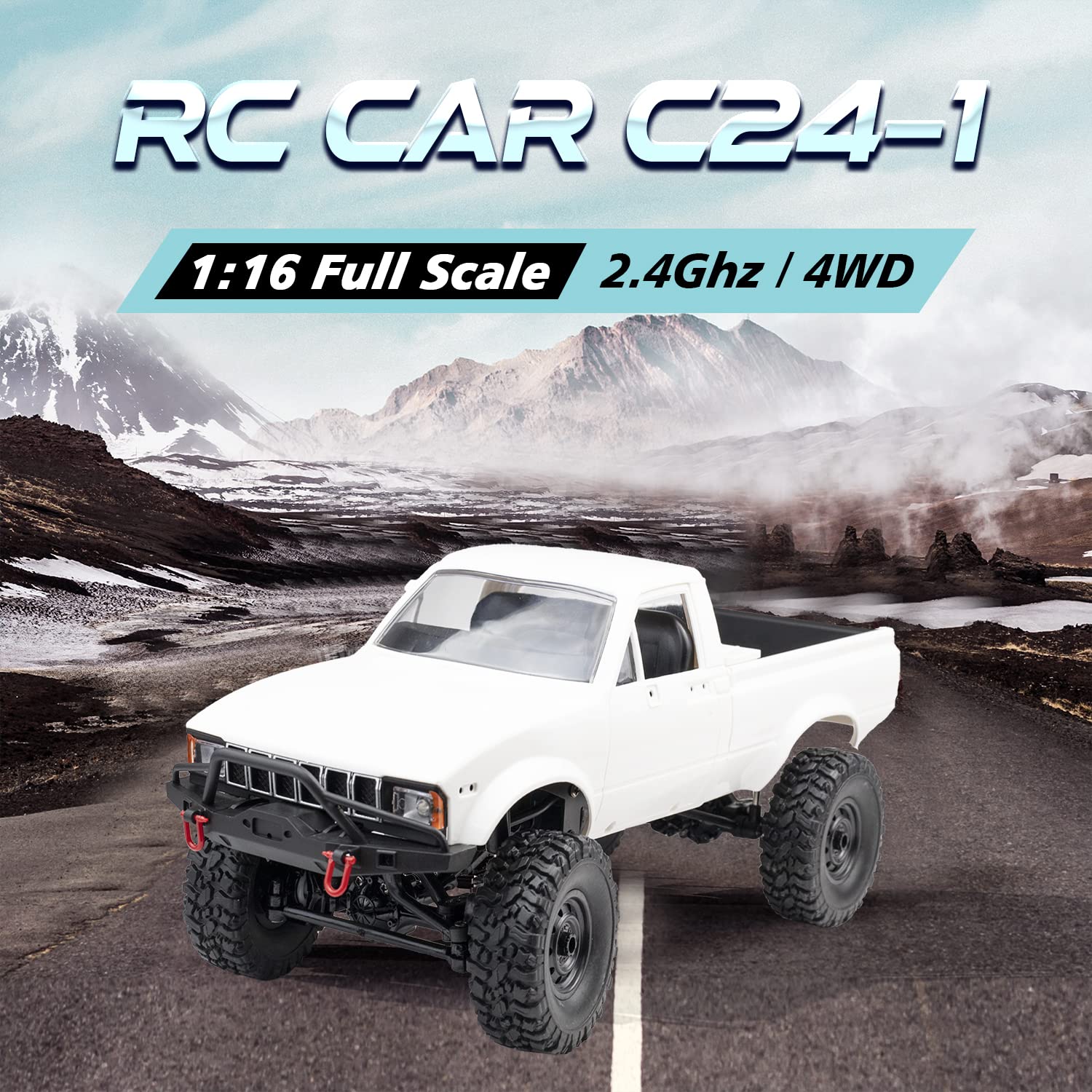 LEOSO WPL C24 1/16 4WD RC Off-Road Pickup White
