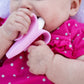 Baby Banana®Pink Teether-Toothbrush, Infant to Toddler, Made in USA, Butter-Soft Bristles for Gums and Teeth, Bendable Food Grade Silicone
