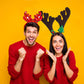 Ruisita 9 Pack Reindeer Headband Ornaments Christmas Antlers Costume Headwear Decoration Assorted Styles Party Gifts for Holiday
