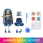 Rainbow High Rainbow Shimmers with Slime - Skyler, Blue 11” Fashion Doll, Create a Rainbow Doll, Slime Kit, Pet Bunny, Kids Gift 4+