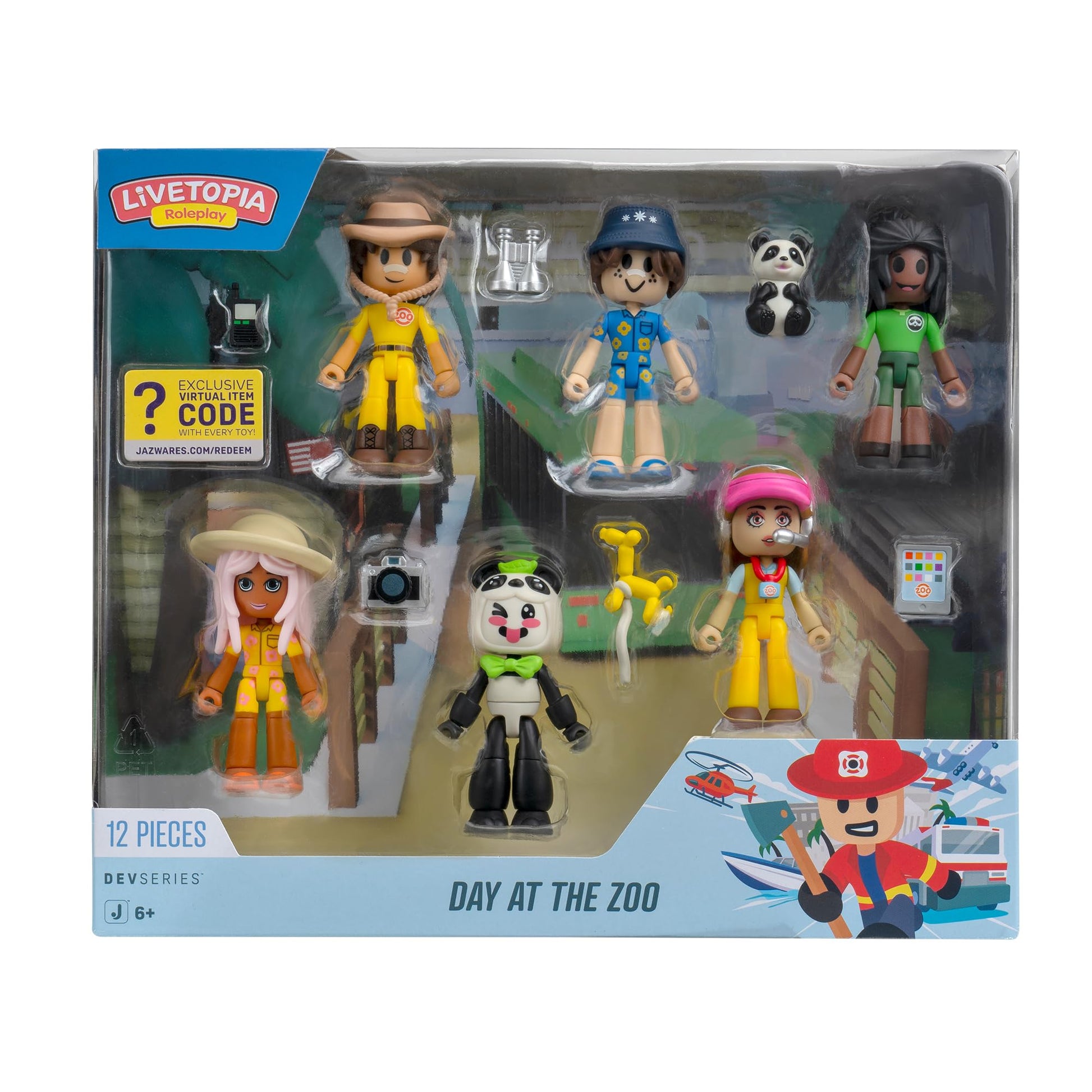 Livetopia Day at the Zoo Pack - Six 2.75-Inch Mix-and-Match Figures with Unique Accessories and Exclusive Virtual Item Code