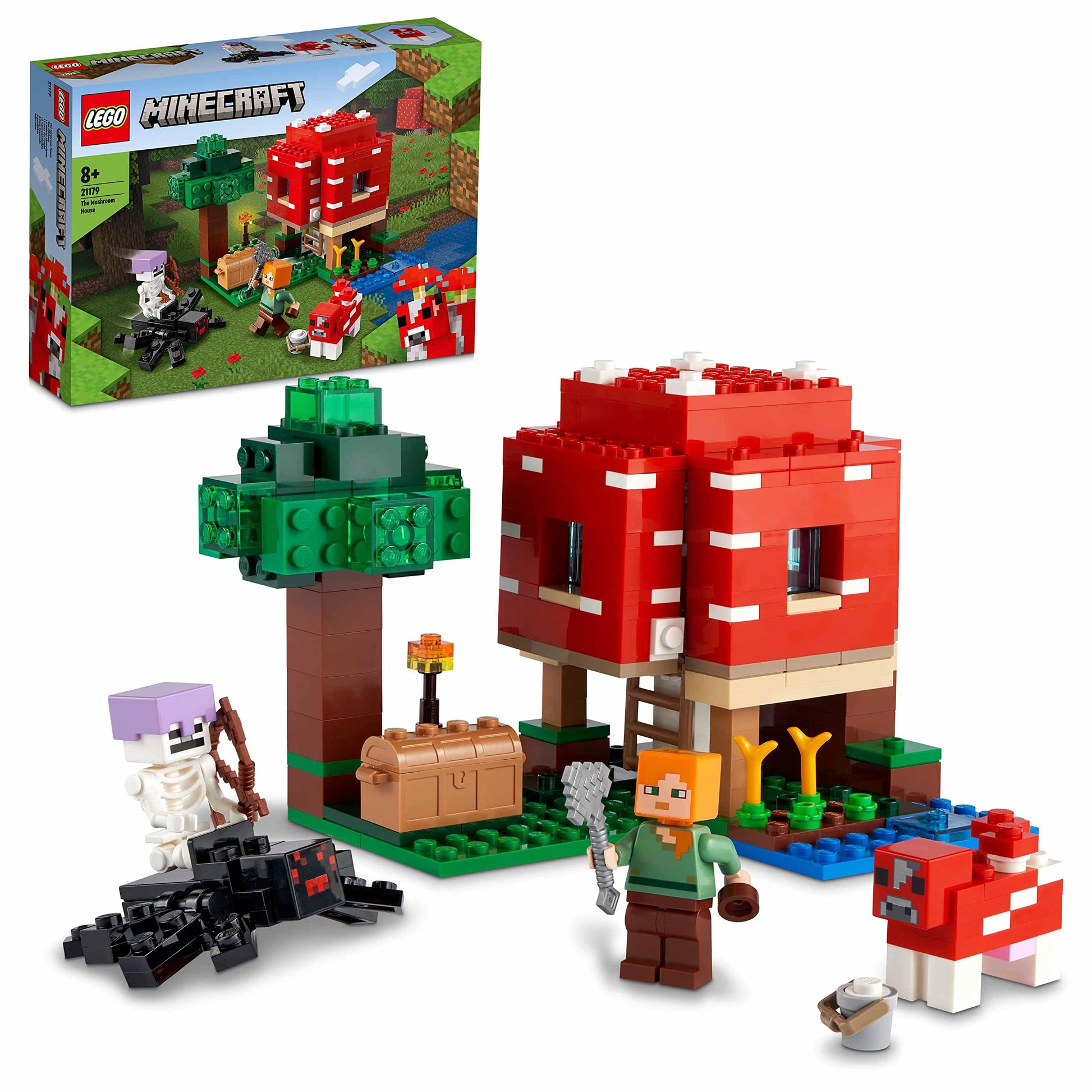 LEGO 21179 Minecraft The Mushroom House Building Toy Set for Children from 8 Years Old, Gift Idea with Figures