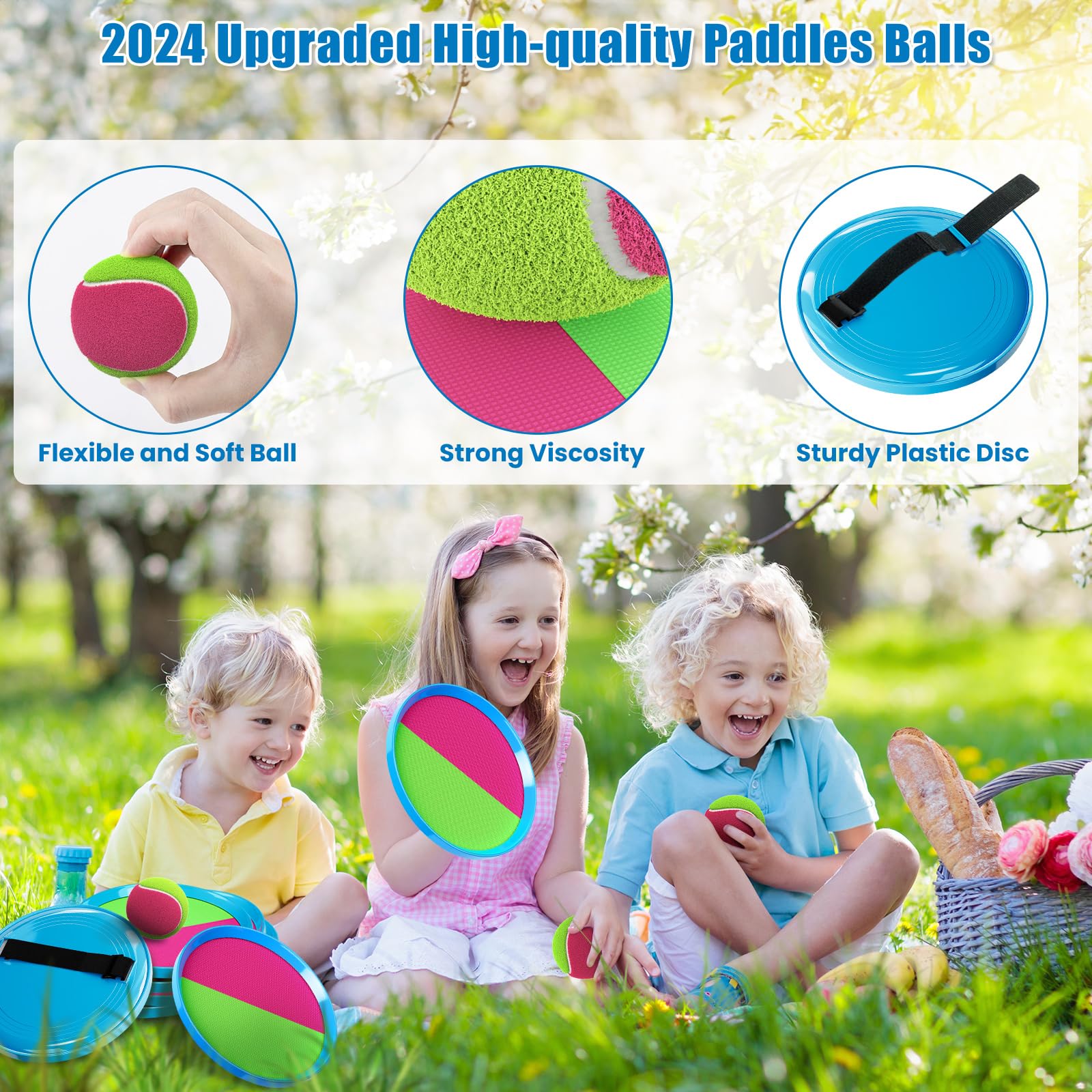 Aywewii Toss and Catch Ball Set Game Kids Outdoor Toys for Beach Pool Yard