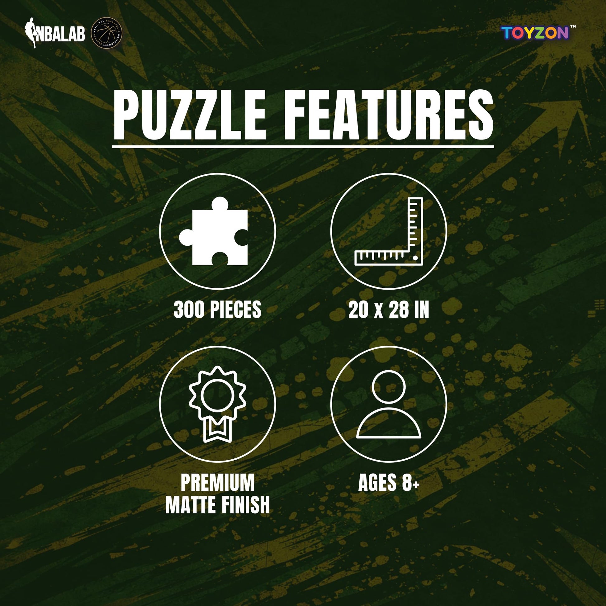 NBA Court Legends 300pc Jayson Tatum Jigsaw Puzzle for Kids & Adults, Premium Basketball Puzzle Game, Family Activity, Collector Gift for NBA Fans