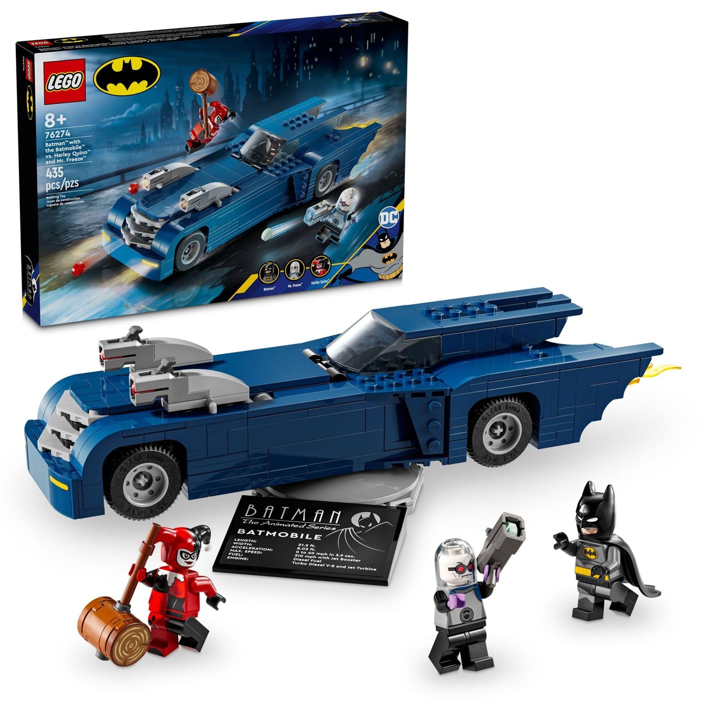 LEGO DC Batman : Batman with The Batmobile vs. Harley Quinn & Mr. Freeze Building Toy - Pretend Play Toy for Boys & Girls, Ages 8+ Years - Gift for