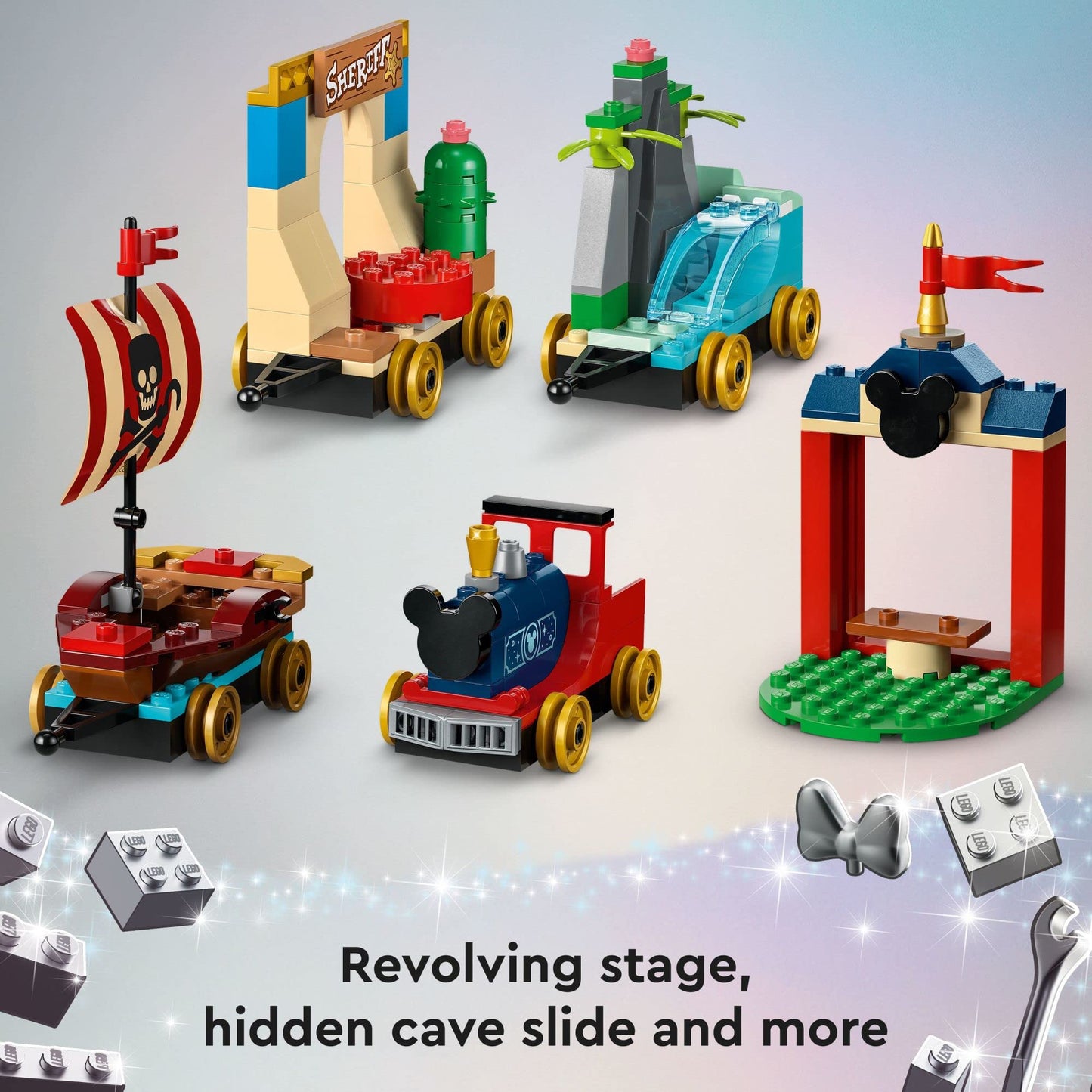 LEGO Disney 100 Celebration Train Building Toy 43212 Imaginative Play, Fun Birthday Gift for Preschool Kids Ages 4+, 6 Disney Minifigures: Moana,