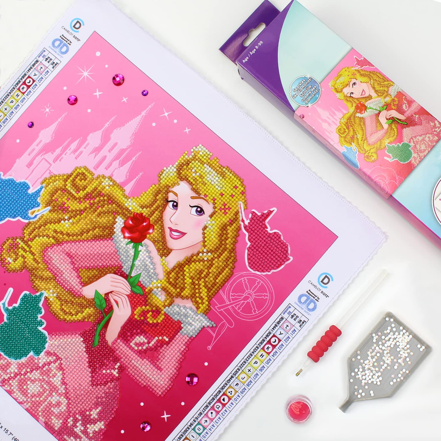 Diamond Dotz Aurora Graceful Disney Diamond Painting Kits for Adults - Diamond Art Kits a Relaxing Creative Craft Kit with Dotz Gems 12.6"x12.6"
