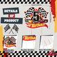 Maitys Race Car 5th Birthday Cake Topper Race Car Theme Birthday Party Supplies Checkered Flag Cupcake Decorations Photo Props for Five Years Old