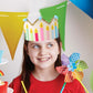 LINGANA Customizable Felt Party Crown for Kids, Toddlers, Adults, Baby Girls - Photo Prop, Birthday Tradition