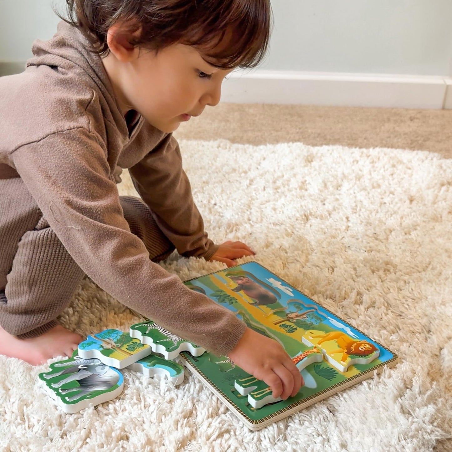 Big Discoveries Wooden Puzzle - Animal Wood Puzzles for Toddlers 2+ Years Old | Montessori Learning Puzzles for Kids - Great for Preschool Aged Boys