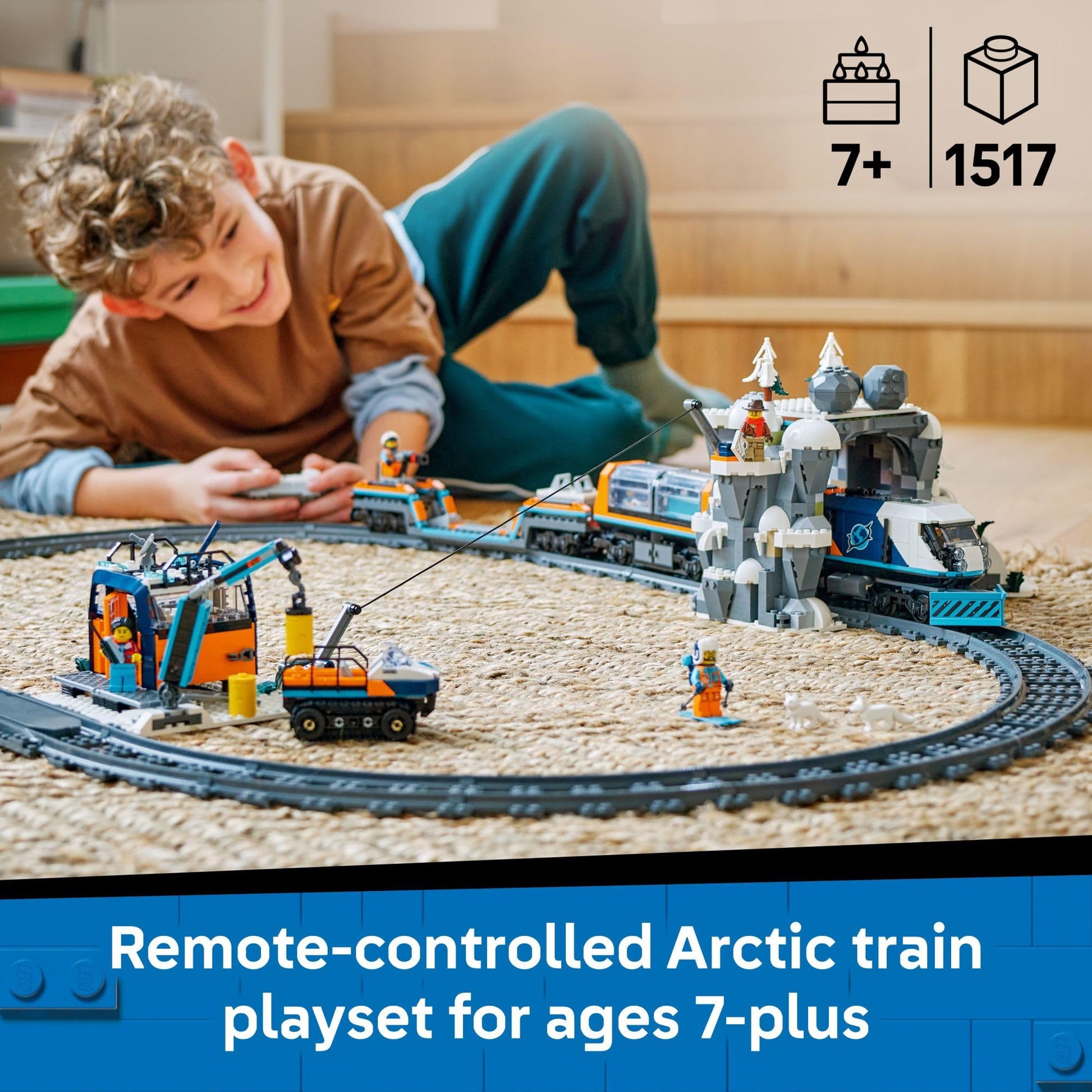 LEGO City Explorers' Arctic Polar Express Train Set - Building & Learning Toys for Kids - Remote Controlled Train for Boys & Girls, Ages 7+ - with 6